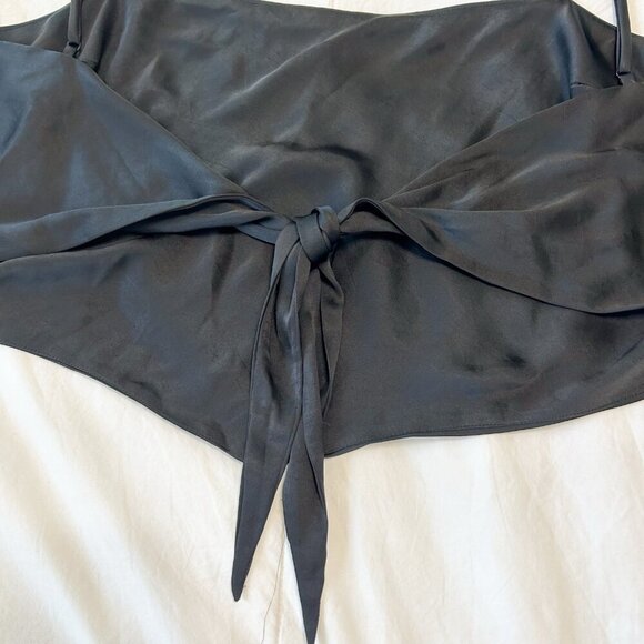 NWT Aritzia Sunday Best Elektra Satin Tie Back Scarf Camisole Black XL - Picture 10 of 10